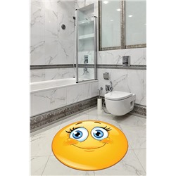 RugViva Sarı Gülen Yüz Smiley Kaymaz Tabanlı Banyo Paspası BS297-1