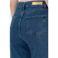 Kadın Mavi Slim Flare Fit Jean Pantolon