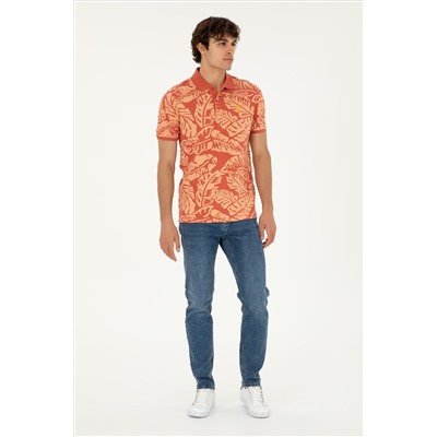 Erkek Regular Fit Polo Yaka Pudra Tişört