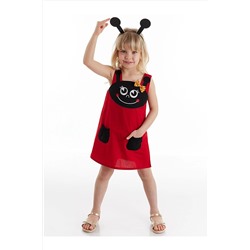 Denokids Kırmızı Uğur Böceği Kız Elbise CFF-21Y1-005