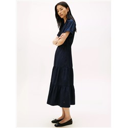 Poplin Tiered Midi Dress