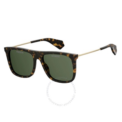Polaroid  Green Square Unisex Sunglasses