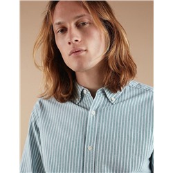 Striped Oxford Shirt, Men, Green