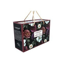 Кружка, 380 мл, 2 шт, фарфор F, черно-розовая, Розы, Floral story, 62367