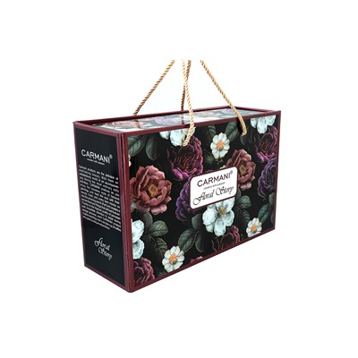 Кружка, 380 мл, 2 шт, фарфор F, черно-розовая, Розы, Floral story, 62367