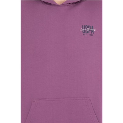 Erkek Menekşe Kapüşonlu Basic Sweatshirt