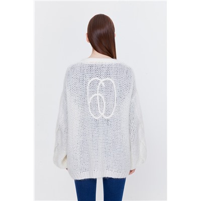 Cárdigan de lana y mohair Blanco