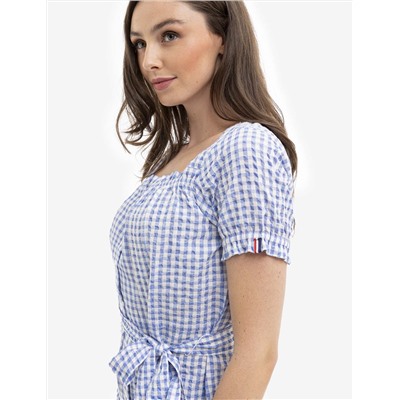 GINGHAM PUFF SLEEVE DRESS