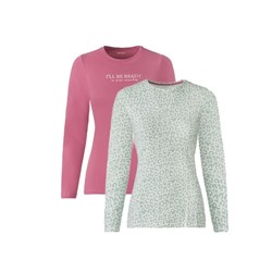 esmara Damen Langarmshirt, 2 Stück, weiche Qualität mit Soft-Touch-Effekt