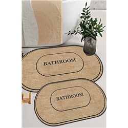 Decomia Home Dijital Kaymaz Yıkanabilir Jüt Görünümlü Bath Modern Banyo Klozet Takımı DC-8055