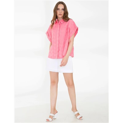 Açık Pembe Regular Fit Kısa Kollu Gömlek