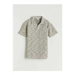 LC Waikiki, LCW Kids Siyah Polo Yaka Çizgili Erkek Çocuk Tişört