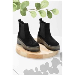 Bambi Siyah Süet Kadın Bot & Bootie K02669074202