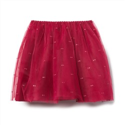 SHIMMER BOW TULLE SKIRT