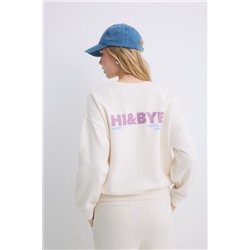 Sudadera felpa algodón marfil
