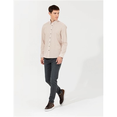 Turuncu Slim Fit Uzun Kollu Gömlek