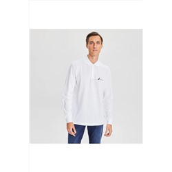 Nautica Erkek Beyaz Classıc Fıt Uzun Kollu Polo KE37400T