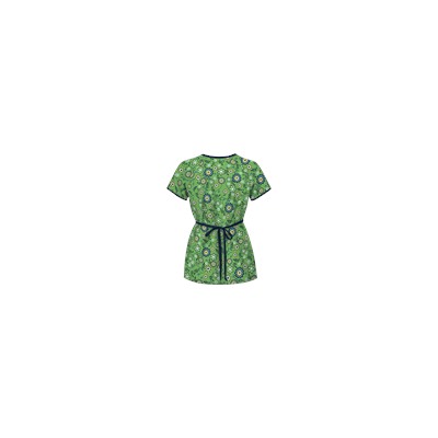 UA Spring Time Gecko Mock Wrap Print Scrub Top