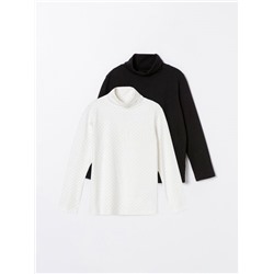 PACK OF 2 BASIC ROLL NECK T-SHIRTS