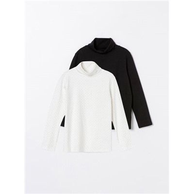 PACK OF 2 BASIC ROLL NECK T-SHIRTS