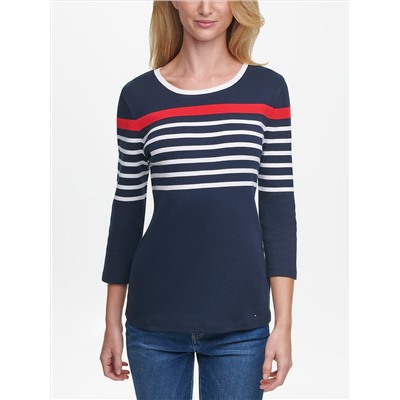 TOMMY HILFIGER ESSENTIAL LONG-SLEEVE STRIPE TOP