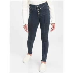 Kids High Rise Collar Jeggings with Max Stretch