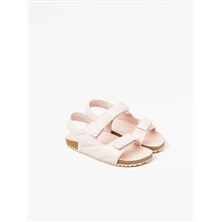 QUILTED SANDALS WITH HOOK-AND-LOOP STRAP.