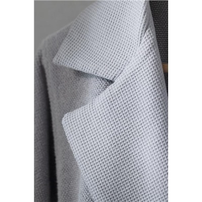 Carole Unisex %100 Pamuk Bornoz Set - Açık Gri - Lüks Koleksiyon