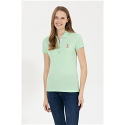 Kadın Mint Basic Polo Yaka Tişört