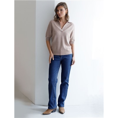 Прямые джинсы из эластичного денима на флисе