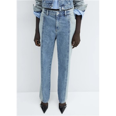 Jeans rectos bicolor