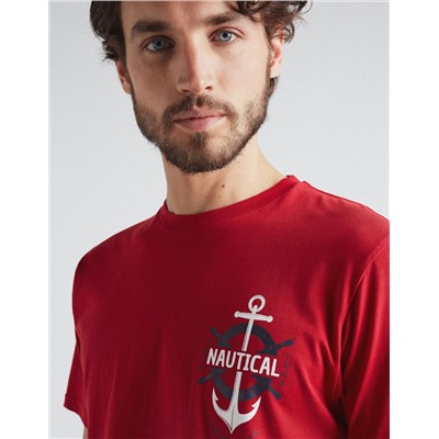 Printed T-shirt, Men, Dark Red