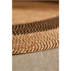 Alsace Yuvarlak Kilim - Naturel/Siyah - 120 cm