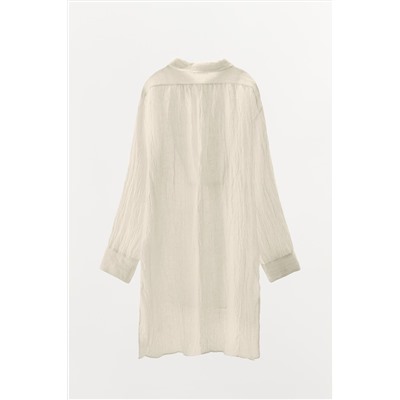 LIMITED EDITION CREASED-EFFECT LINEN BLEND SHIRT