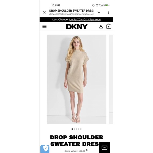 DROP SHOULDER SWEATER DRESS