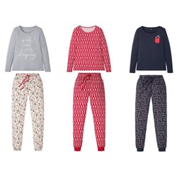ESMARA® Pyjama Damen, mit Gummizugbund, mit Baumwolle