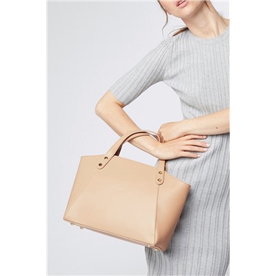 Bolso de piel Parl Nude y beige