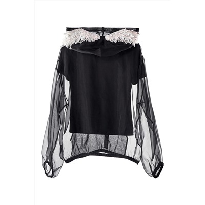 Blusa de seda Negro