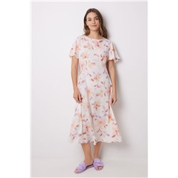Vestido midi viscosa print flores