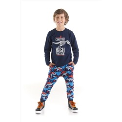 Mushi High Voltage Erkek Çocuk Lacivert T-shirt Kamuflaj Pantolon Takım MS-22S1-096