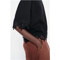 LACE COTTON T-SHIRT