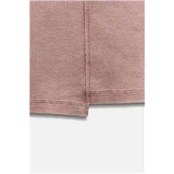 FADED-EFFECT RIB T-SHIRT