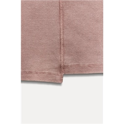 FADED-EFFECT RIB T-SHIRT