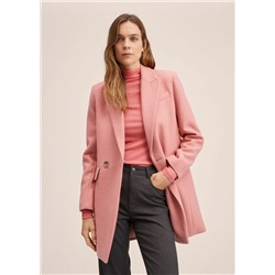 Abrigo lana solapas -  Mujer | MANGO OUTLET Melilla