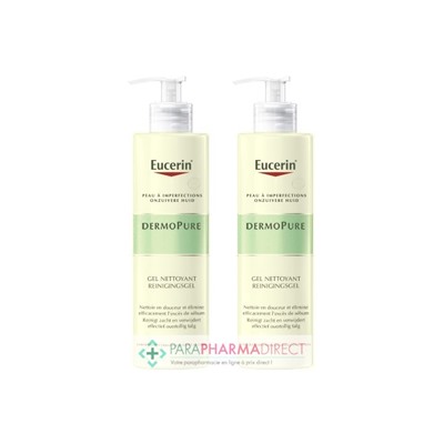 Eucerin DermoPure Gel Nettoyant Peau à Imperfections 2x400mlLot  × 2