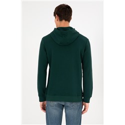 Erkek Koyu Yeşil Basic Sweatshirt