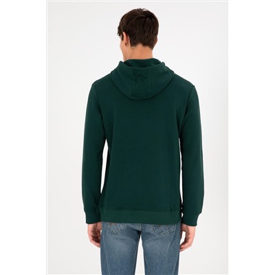Erkek Koyu Yeşil Basic Sweatshirt