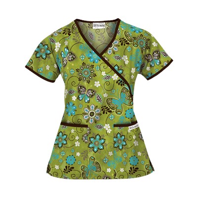 UA Butterfly Breeze Go Green Mock Wrap Scrub Top