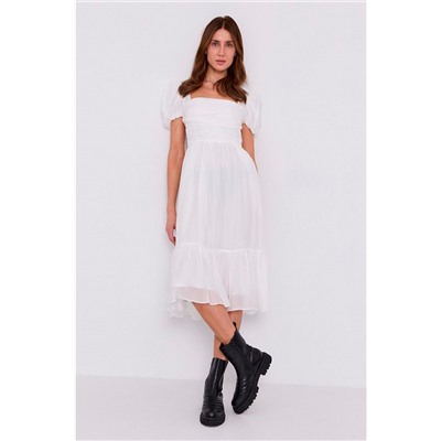 Vestido avolantado Blanco