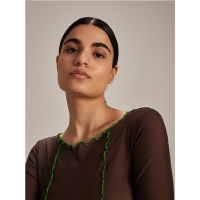 Langärmlige Bluse im Slim-Fit